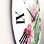 Flamant rose avec feuillage exotique et fleurs roses - Horloge murale traditionnelle-60186916