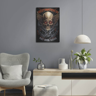 «Skull And Wings With Text» par Flyland Designs