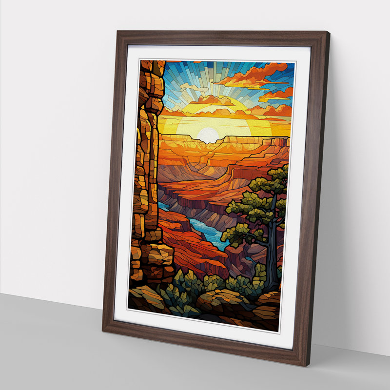 Grand Canyon Nouveau No.2 - Single Picture Frame Print on Wood