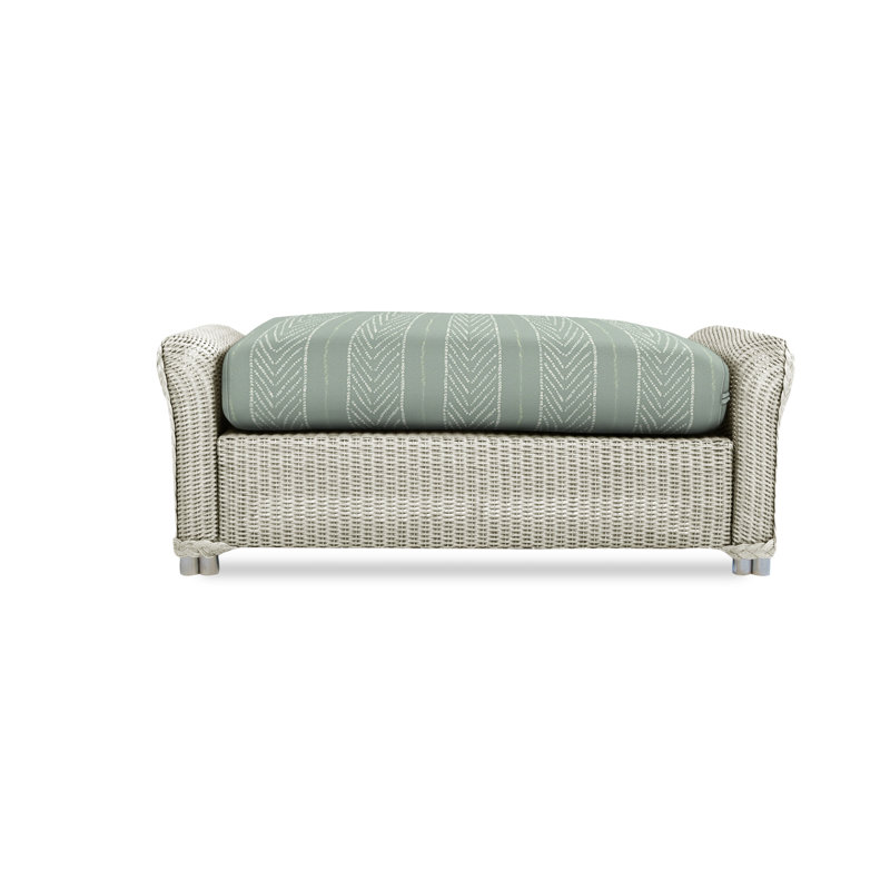 Reflections Outdoor Ottoman, Karma Mist, Linen