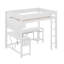 Lit mezzanine double en bois avec bureau, tablettes de rangement, DEL et station de charge-118028165