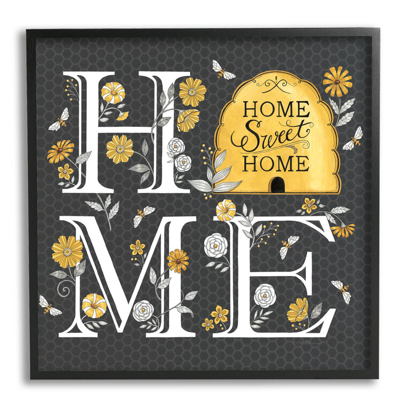 Motif de ruche, Sweet Home Botanicals, estampe numérique par Deb Strain, H 12 po x l 12 po x P 1,5 po