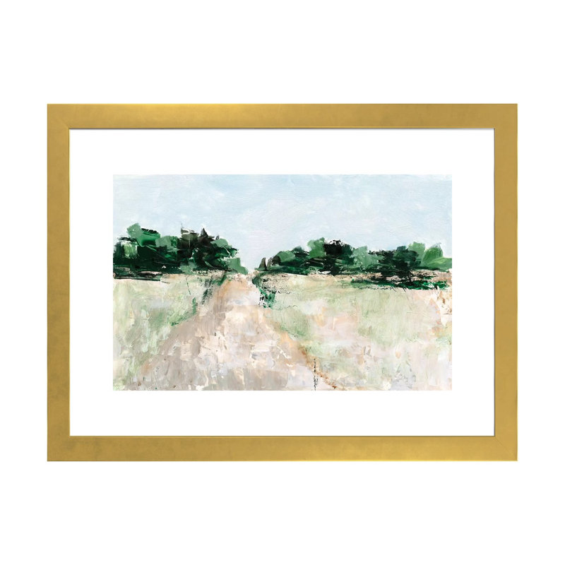 «Mint Fields I» par Ethan Harper - reproduction d'art, H 24 po x l 16 po x P 1 po, Blanc, Papier encadré doré