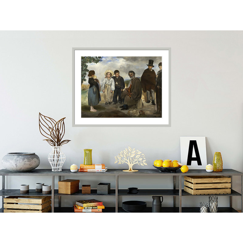«The Old Musician» par estampe numérique encadrée, H 33,32 po x l 41,5 po