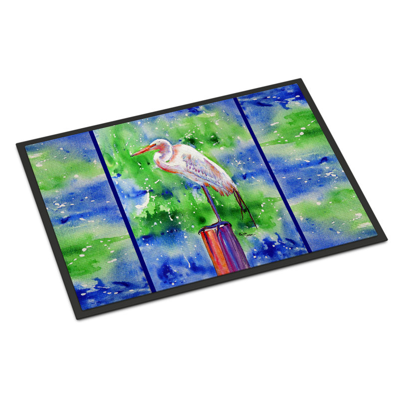 Tapis de porte d’intérieur anti-dérapant aigrette, Rectangle 2 pi x 3 pi