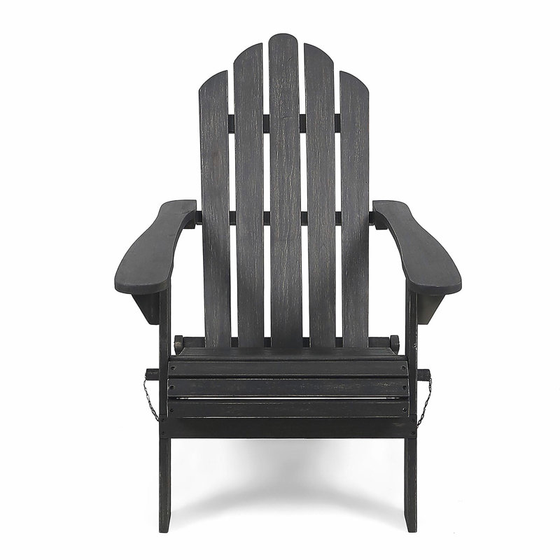Hollywood Foldable Adirondack Chair, Dark Gray