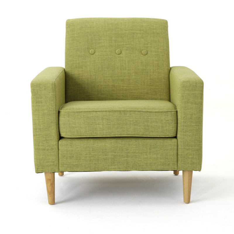 Fauteuil capitonné en polyester l 30,5 po Vytis, Tissu vert pâle