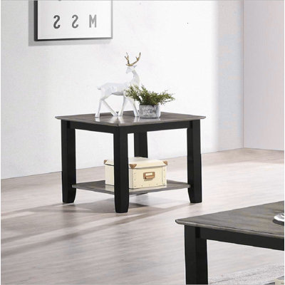Table de bout simple en bois d'hévéa