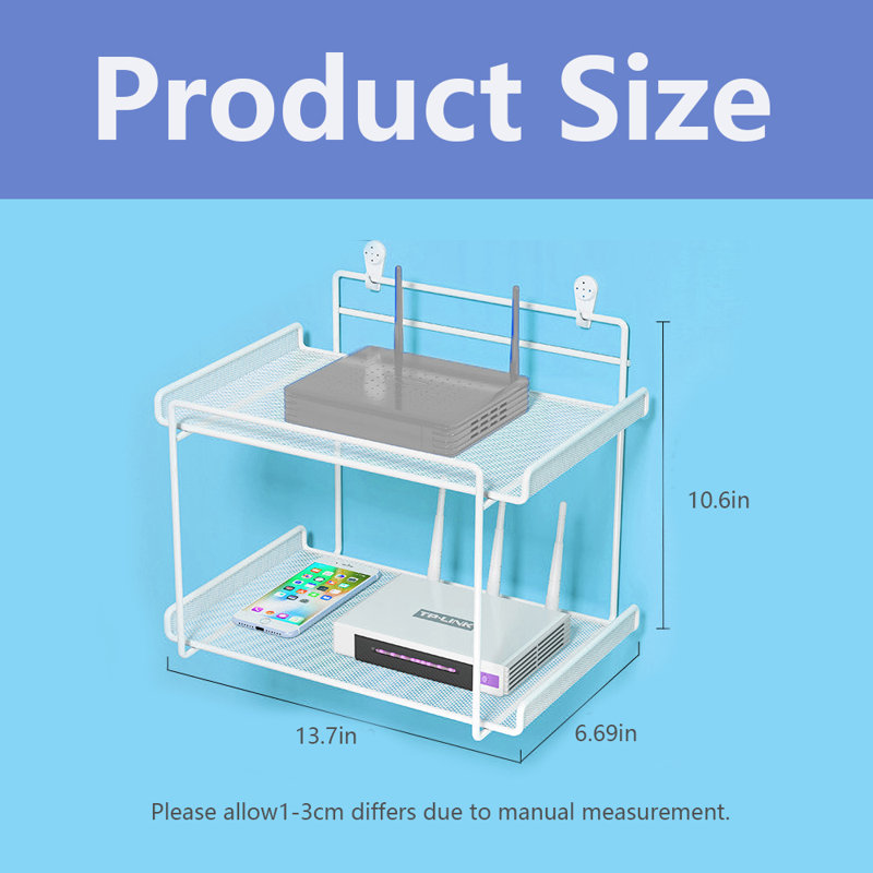 Aaja 2 Piece Metal Floating Shelf, White