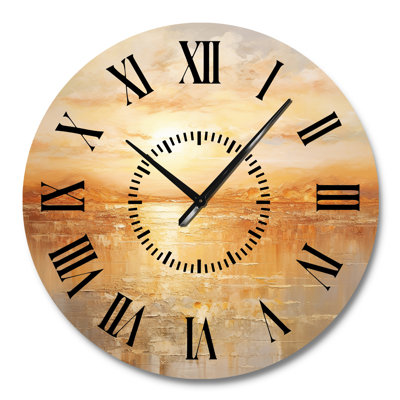 Horloge murale Bold Sunset Golden Collage II - Paysage et nature