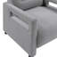 Fauteuil luxueux gris, assise de 18,5 po de hauteur, structure en contreplaqué, conception moderne de style Boucle, largeur de 24 po, fabrication