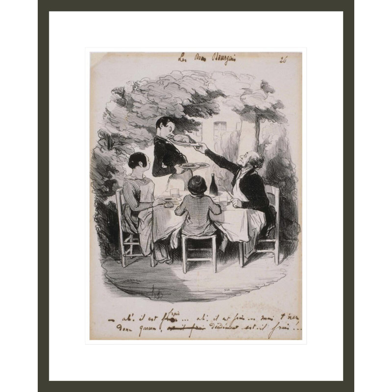 Les Bons Bourges: Ah! «Il est frais ... Mais t'nez donc Garçon» par Honoré Daumier, impression giclée encadrée