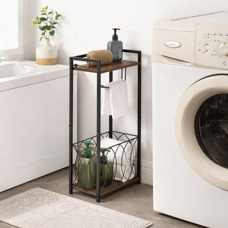 Porte-papier hygiénique multifonctionnel avec tablette, Noir
