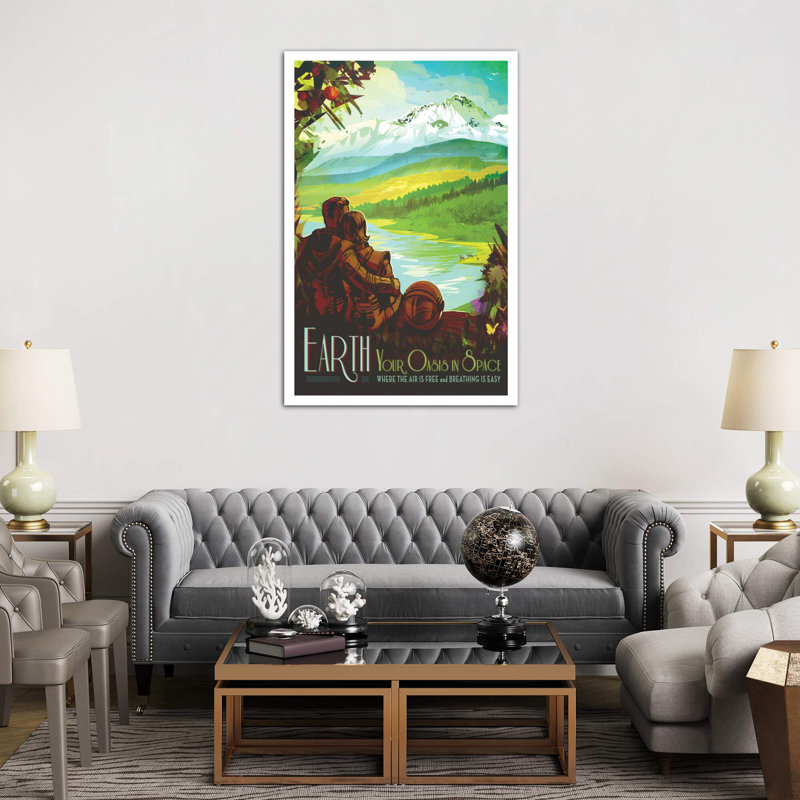 Earth by NASA - Wrapped Canvas Painting, 101.6 cm H x 66.04 cm W x 1.91 cm D