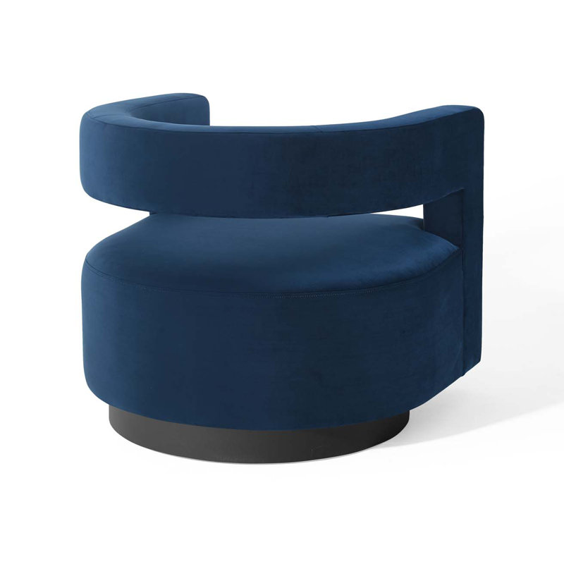 Midnight Blue Velvet Swivel Accent Chair