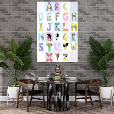 Whimsical Animal Abcs Abstract Contemporary Wall Art Print by Carla Daly - Wrapped Canvas Print