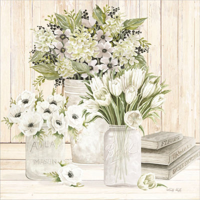 Collection de fleurs blanches par Cindy Jacobs, art mural encadré