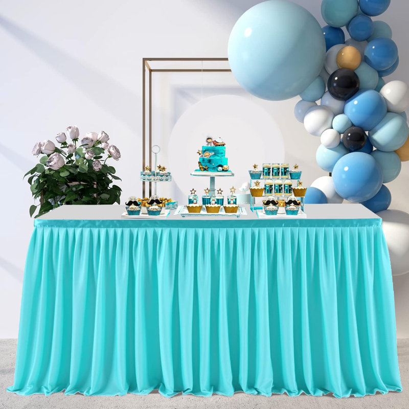 Nappe à volants pour table rectangulaire, Bleu
