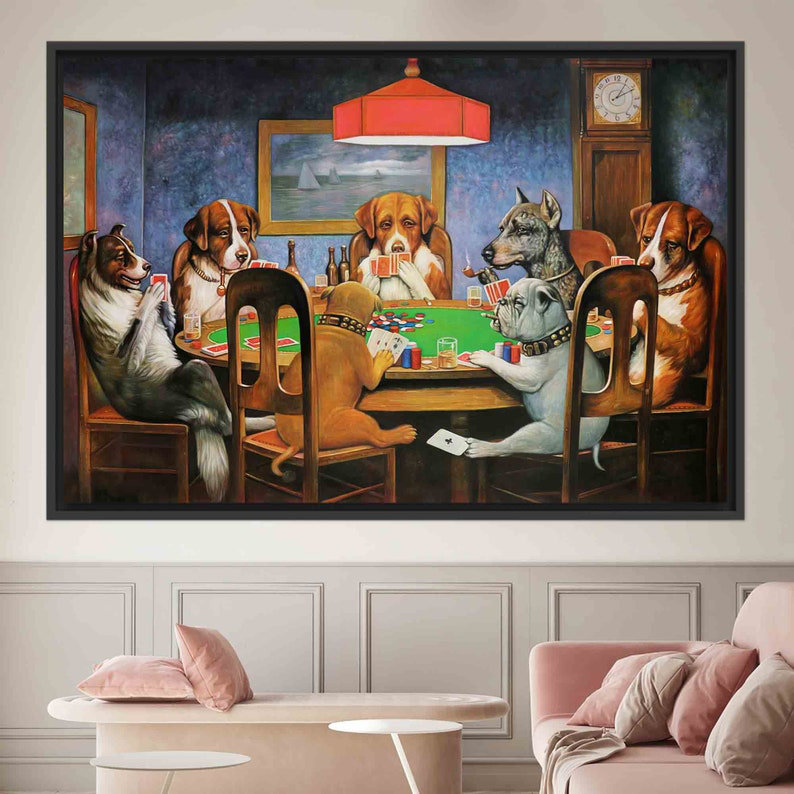 Art mural sur toile Coolold's Bold Bluff Dogs, H 30 po x l 41 po, Noir, Reproduction encadrée sans passe-partout