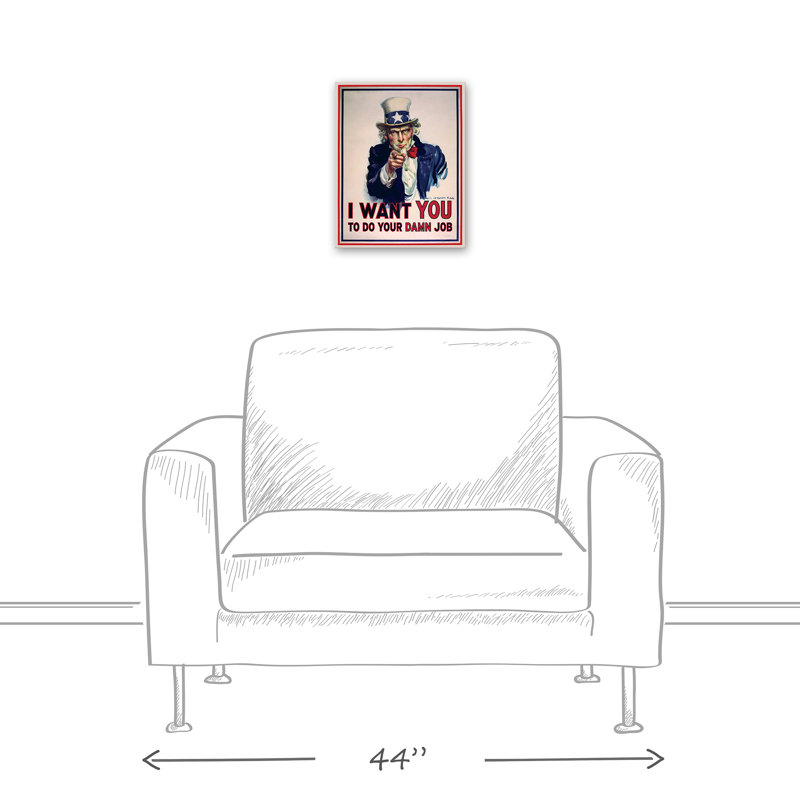 « oncle sam humour », impression sur toile tendue