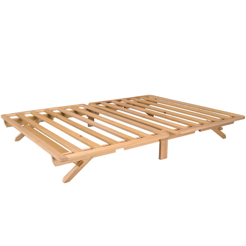 Lit plateforme en bois massif Aideliz, Grand