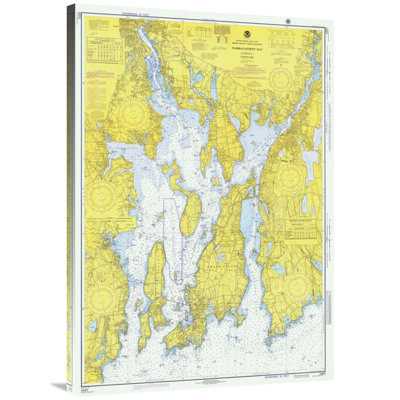 " Nautical Chart Narragansett Bay Ca 1975 " Graphic Art Print