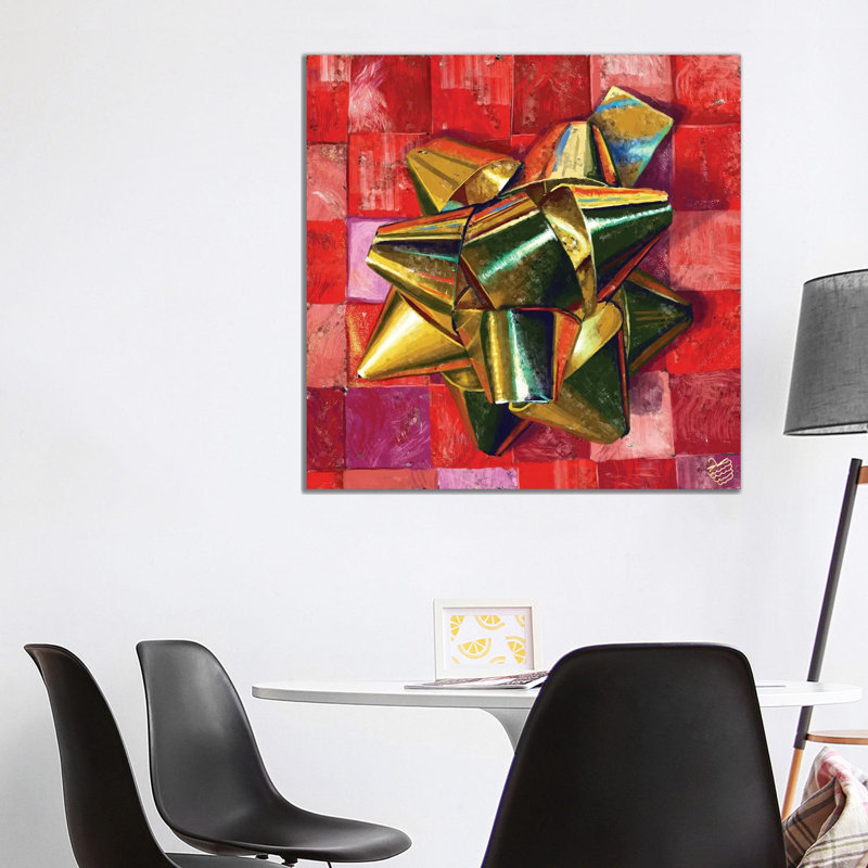 Golden Bow - Wall Art Print - Wrapped Canvas, 37" H x 37" W, Wrapped Canvas, Does Not Apply