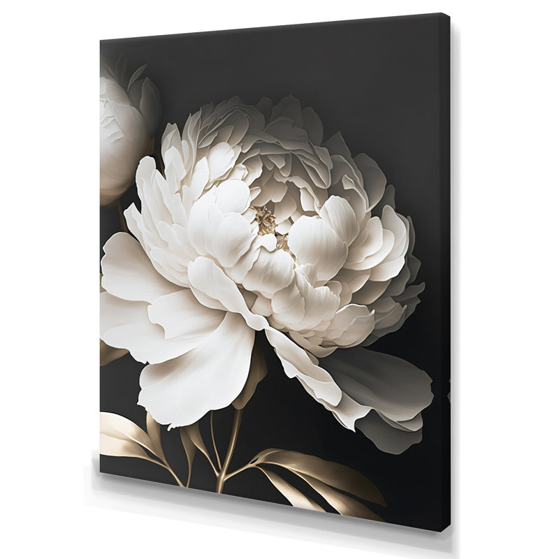 Fleur de pivoine V - reproduction sur toile, L 12 po x H 20 po, Toile tendue