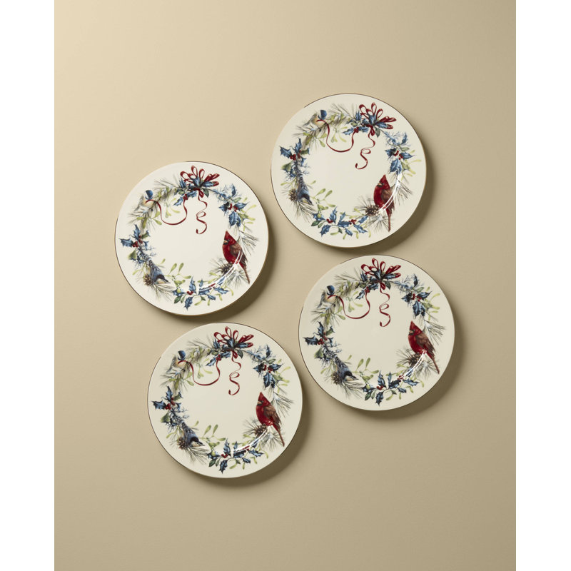 Winter Greetings Dinner Plates, Set Of 4