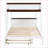 Full-Over-Full Bunk Bed with Twin Trundle, Storage Desk &amp; USB Outlets – White+Walnut Pinewood Frame