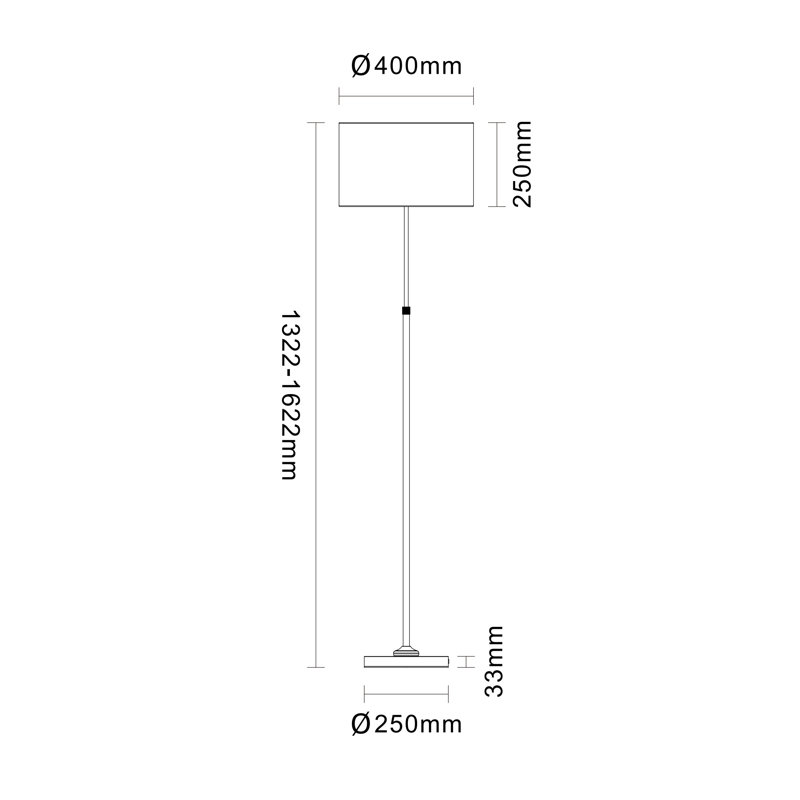 150cm Brushed Traditional Floor Lamp