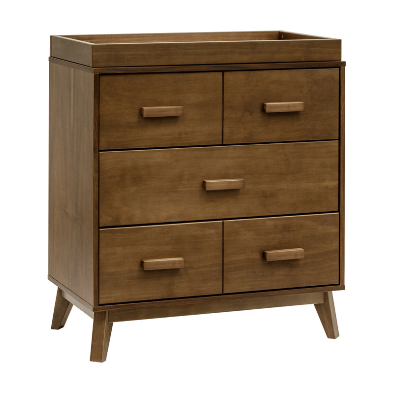 Scoot 3 Drawer Changing Table, Natural Walnut