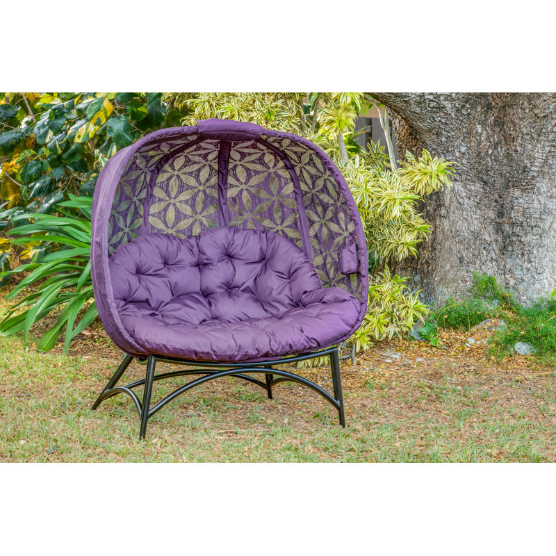 Causeuse d'extérieur avec coussins 50 po Fidelis, Mauve