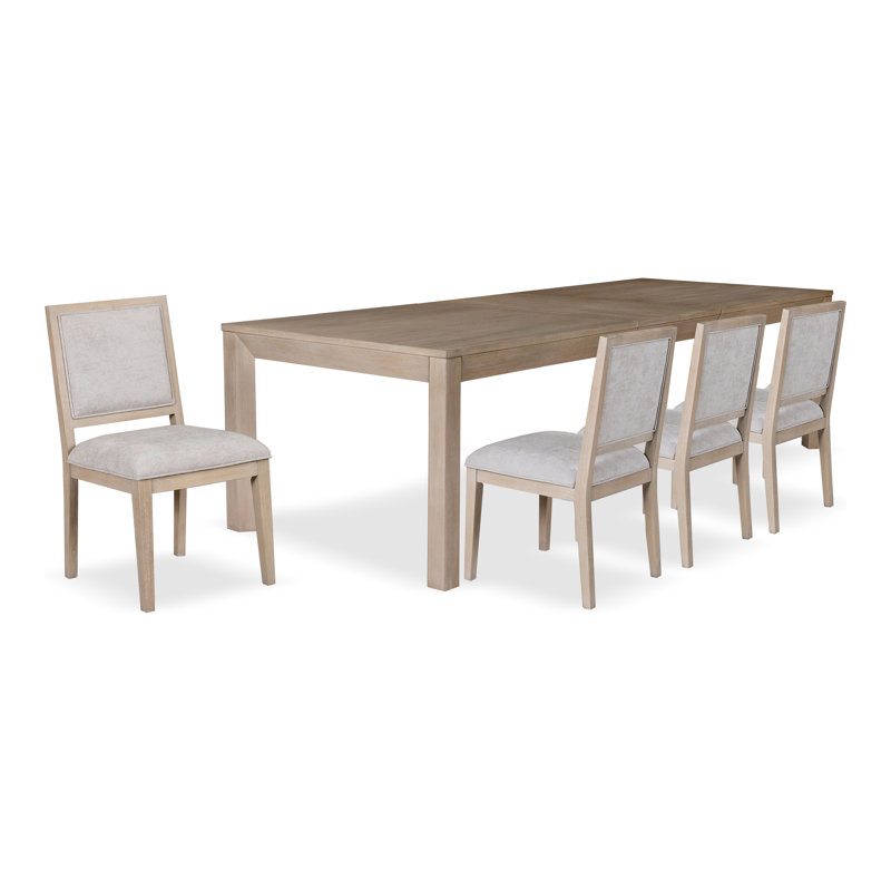 Schell 5-Piece Dining Table Set, Natural, 5 Pieces: Table, 4 Chairs