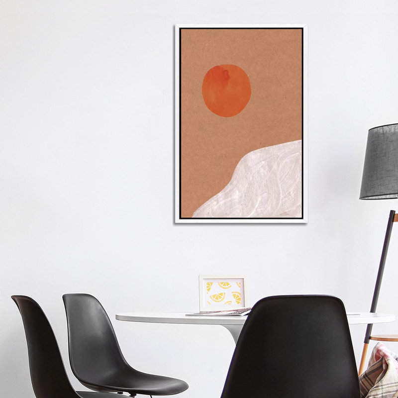 Abstract Sun by Whales Way - Print on Canvas, 101.6cm H x 66.04cm W x 3.81cm D, White Framed