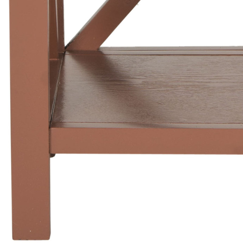 Sadie Solid Wood End Table, Henna Brown