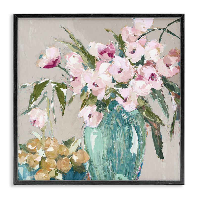 Arrangement de fruits et de fleurs, estampe numérique, design par Susan Pepe, Giclée encadrée noir minuit, H 12 po x l 12 po
