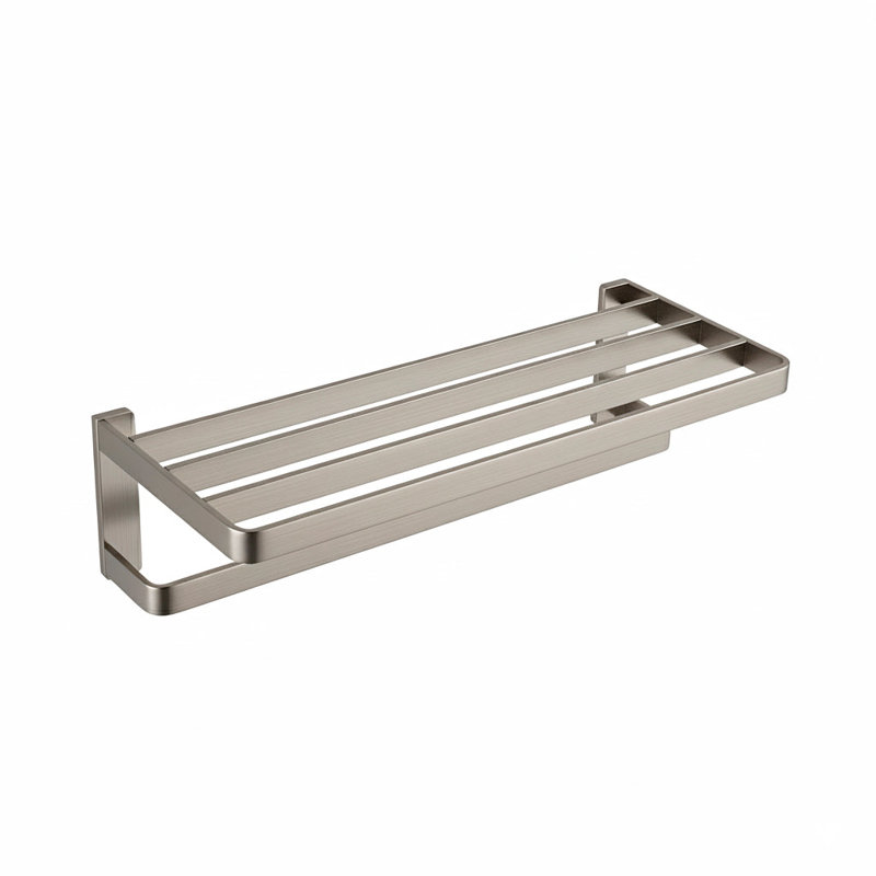 Wall Mounted Towel Shelf, Brushed Nickel