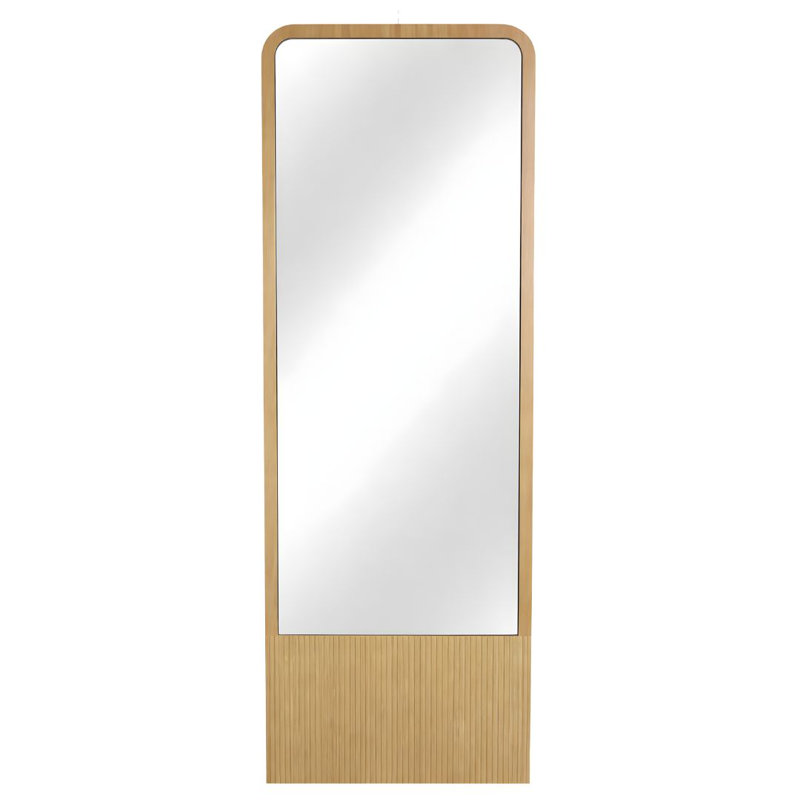  Fluted Ash Wood Full-length Mirror
