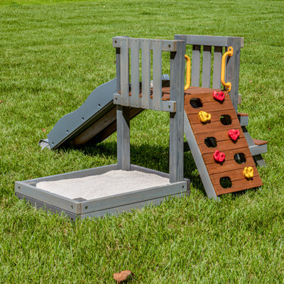 Ensemble de jeu pour tout-petits Jack & June Cedar, mini-ensemble de jeu extérieur en bois pour tout-petits, aire de jeu sécuritaire