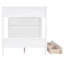 Lit double superposé au dessus d'un lit superposé avec armoire et rangement pour tiroirs, blanc
