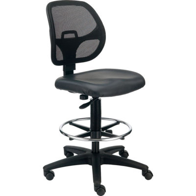 Backed Adjustable Height Ergonomic Lab Stool with Footring and Wheels