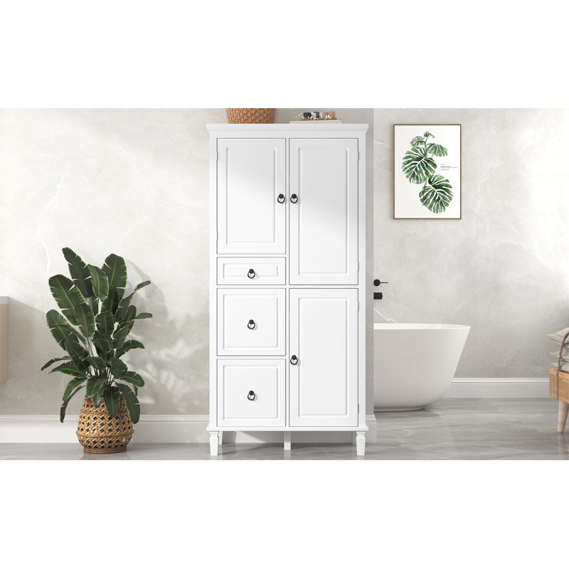 Armoire de rangement multifonctionnelle rétro avec tablettes réglables, 3 tiroirs et 3 compartiments fermés - Organisateur élégant et polyvalent pour le salon, la cuisine ou le bureau