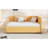 Full Size Upholstered Daybed With Trundle Sofa Bed Frame No Box Spring Needed, Linen Fabric-1230864307