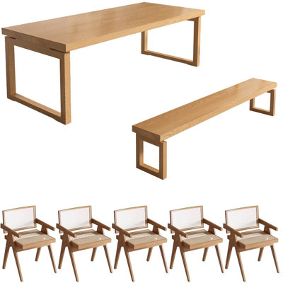 Nordic style solid wood dining table set