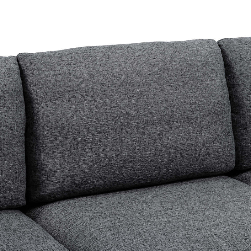 Canapé modulaire en lin rembourré avec pieds en métal, Dark Blue