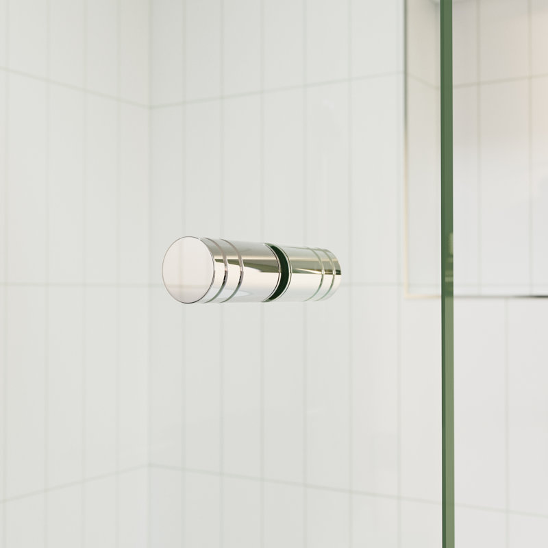 Illume 62.5 in. x 58.25 in. Fully Frameless Hinge Bathtub Door, Polished Chrome