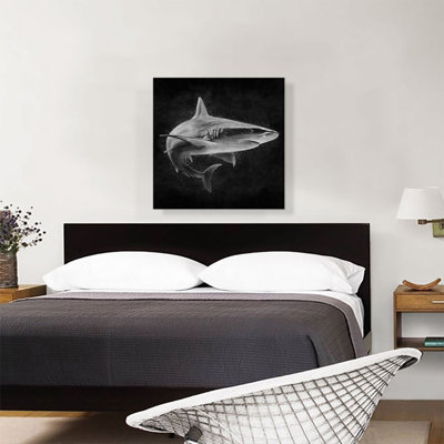 " Shark Fish Shortfin Mako Tiger Ocean Sea Black White "