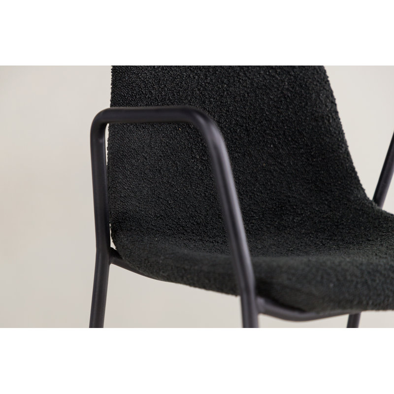 Fernandes 45cm H Upholstered Metal Armchair, Black