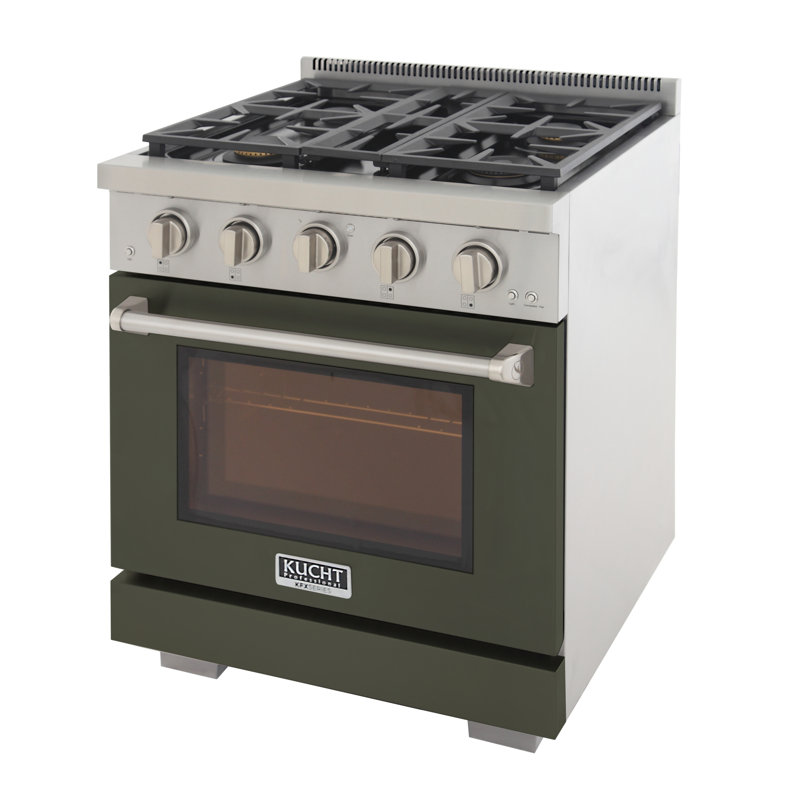 Kucht 30'' W Free Standing Range, Liquid Propane, Olive Green